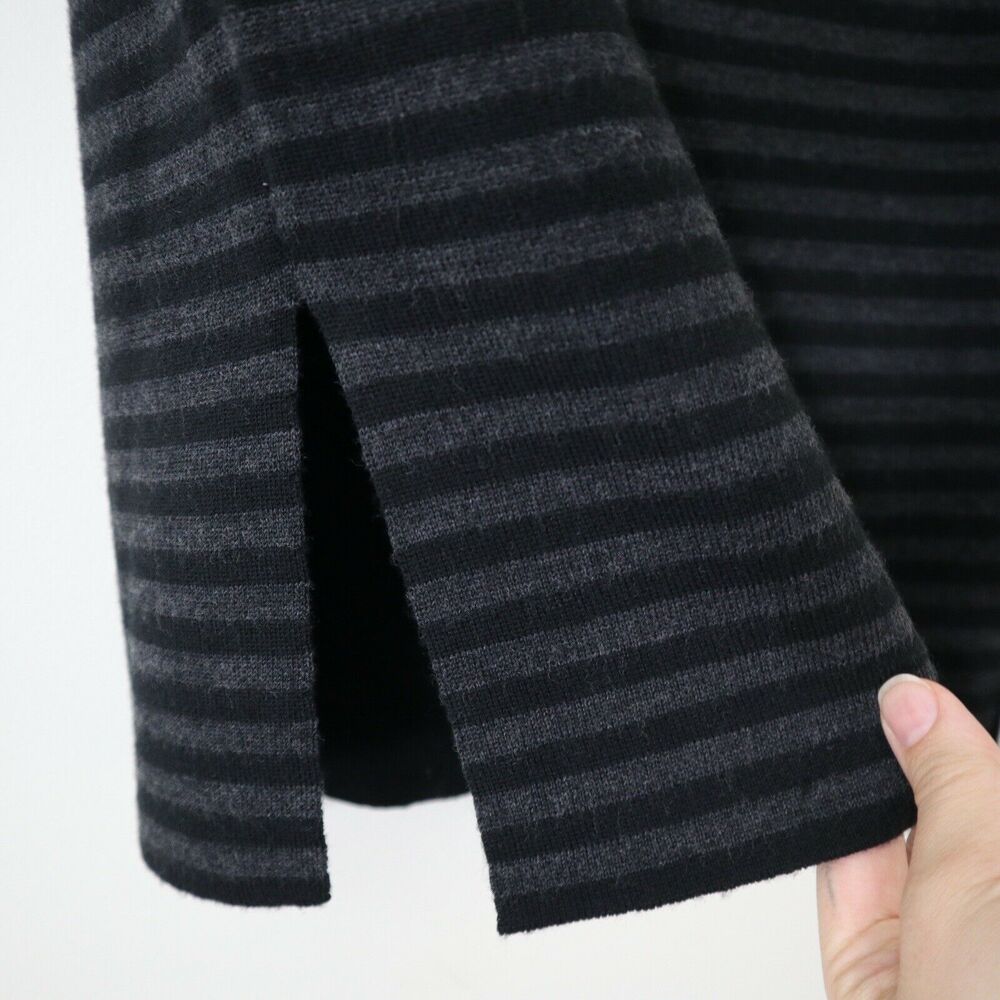 Eileen Fisher Size XS Merino Wool Double Knit Knee Length Pencil Stripe Skirt - Picture 7 of 11